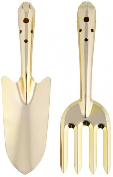 Gold Fork & Trowel Set